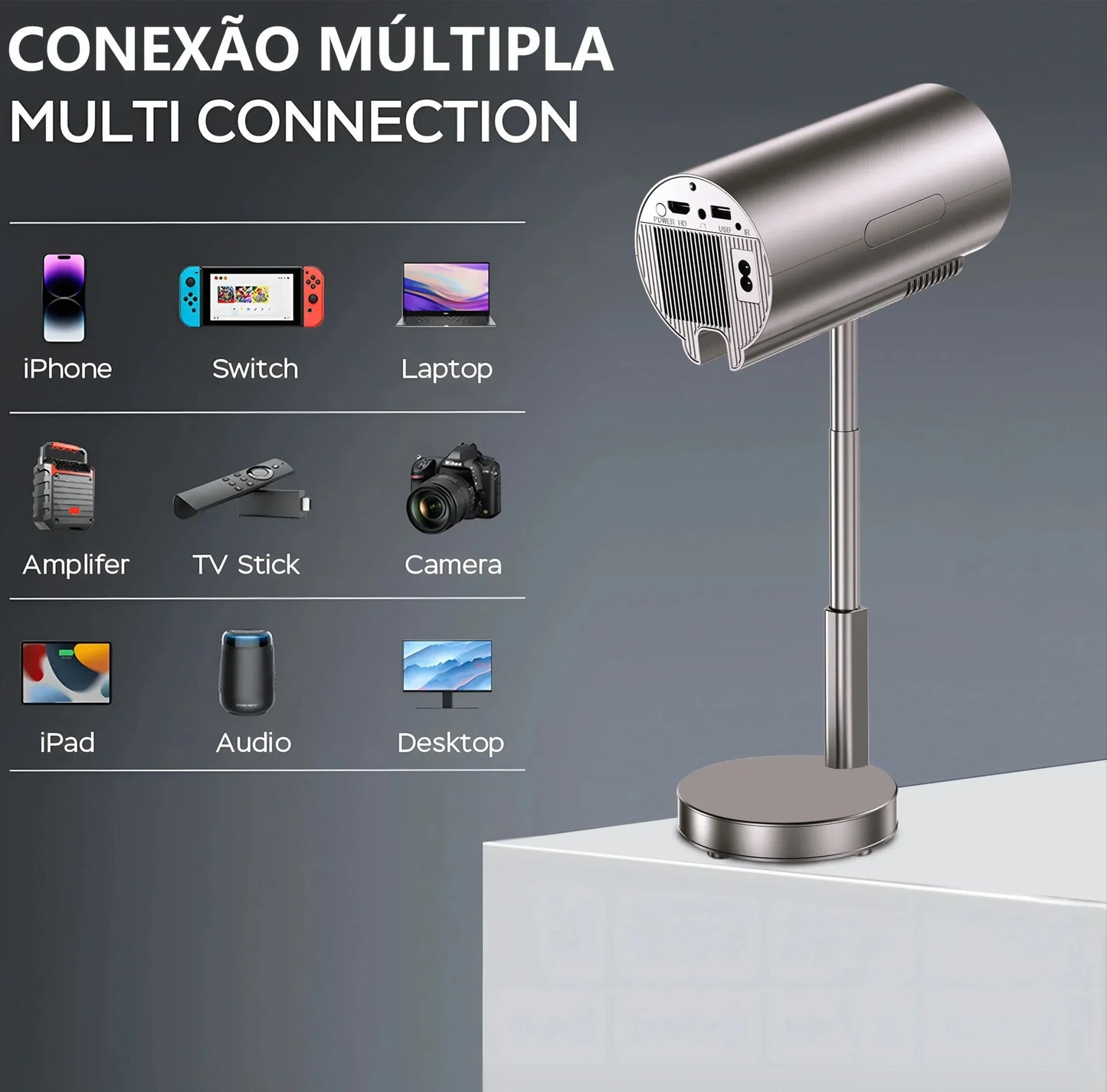 CineSmart Mini 4K video Projector For Samsung IOS and Xiaomi
