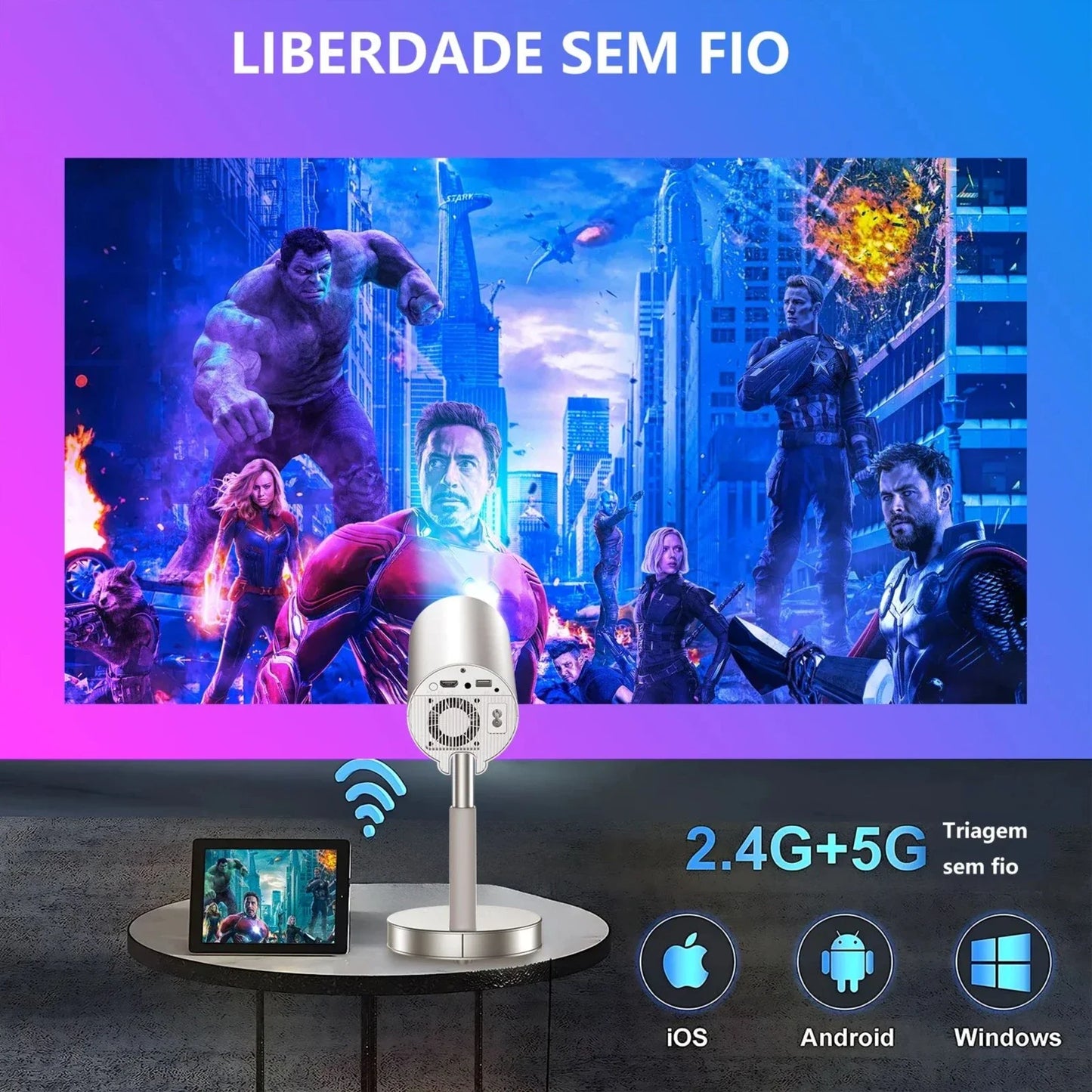 CineSmart Mini 4K video Projector For Samsung IOS and Xiaomi